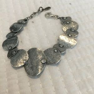 Silpada B3074 Sterling Silver "Badge of Beauty" Textured Adjustable Bracelet